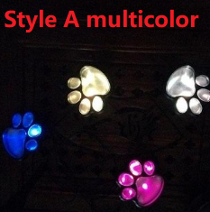 Solar Lamp In Paw Print Design - LED Garden Lighting In Multicolour For Outdoor Use