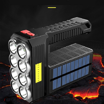 Solar Led Torch - Waterproof  Powerful Hand Torch With Lithium Battery