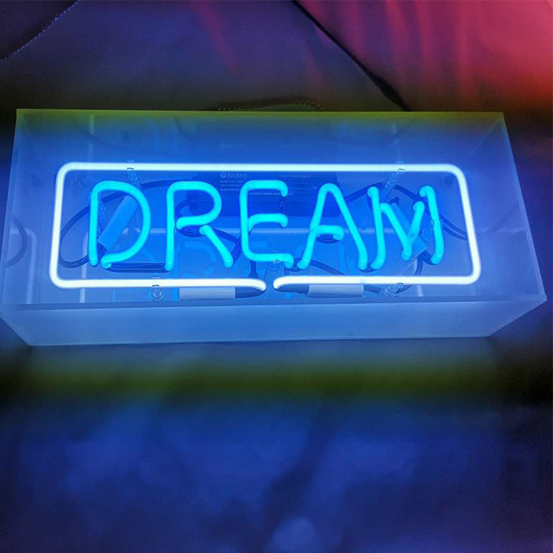 Neon Sign Acrylic Glass - LED Light Box For Living Room & Bedroom , Decorative Table Lamp
