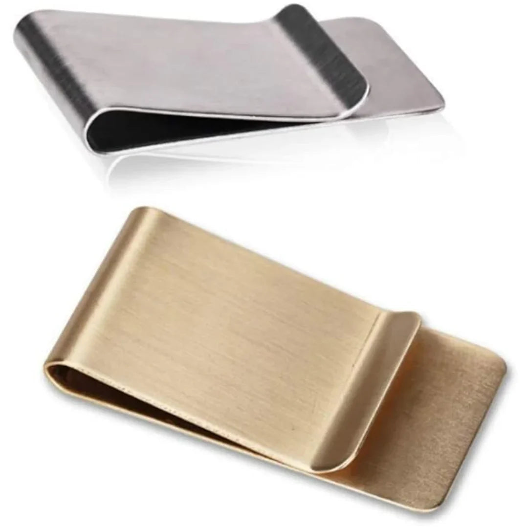 Elegant Stainless Steel Card Holder & Money Clip - Set of 2