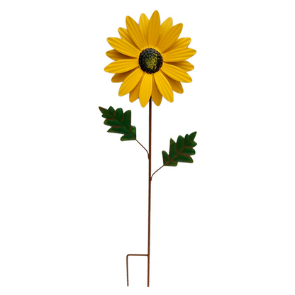 Decorative Metal Sunflower for Garden - Colourful Flower Plugs for Outdoors and Landscape