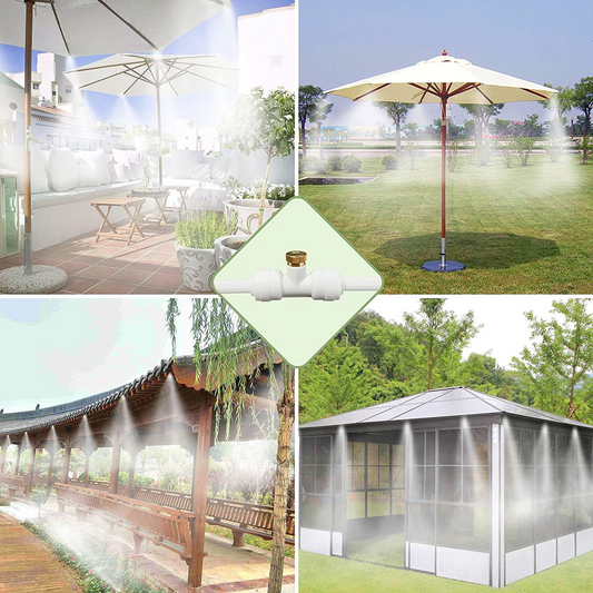 Misting System for Patio and Garden - Cooling Spray Set for Parasol and Pavilion