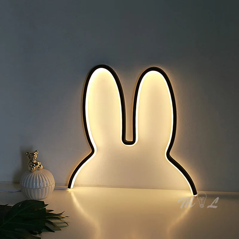 Usb Rechargeable Rabbit Night Light With Colour Change Function