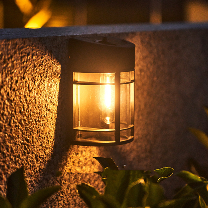 Outdoor Wall Light With Glass And Grille - Led Garden Lighting  Weatherproof For Patio Balcony