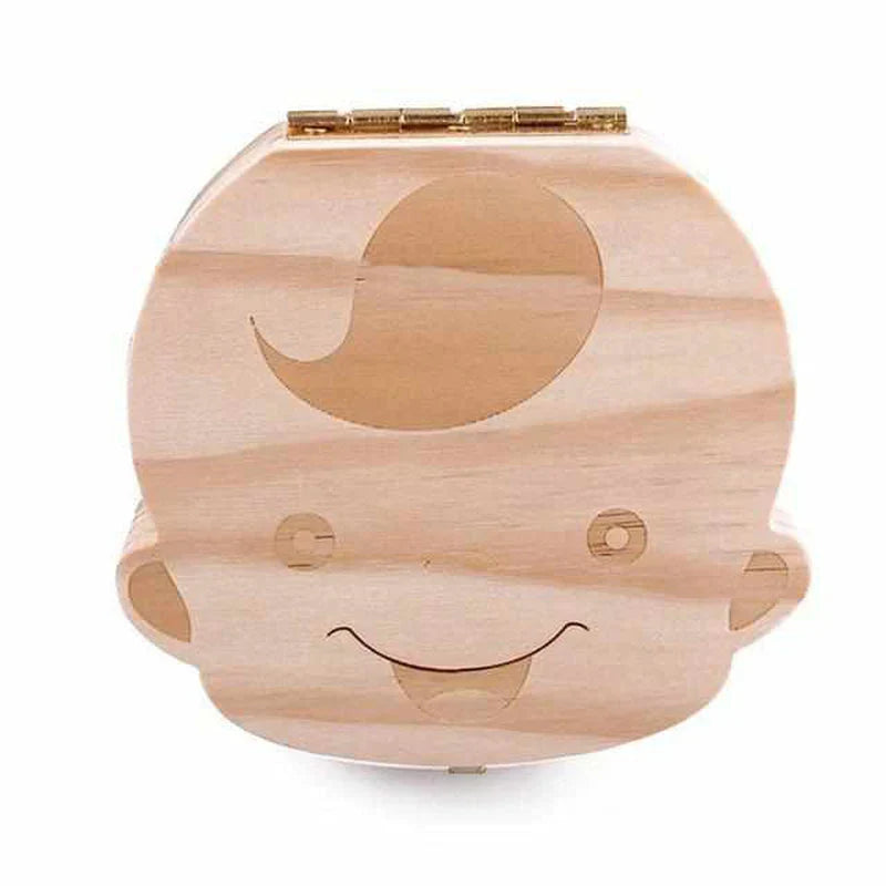 Wooden Tooth Box for Precious Memories - with Space for Milk Teeth and Personal Data