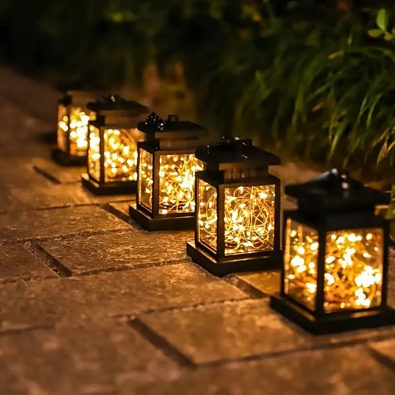 Solar Led Lantern With Light Wire And Hanging Clip - Waterproof Garden Lighting For Patio And Balcony!