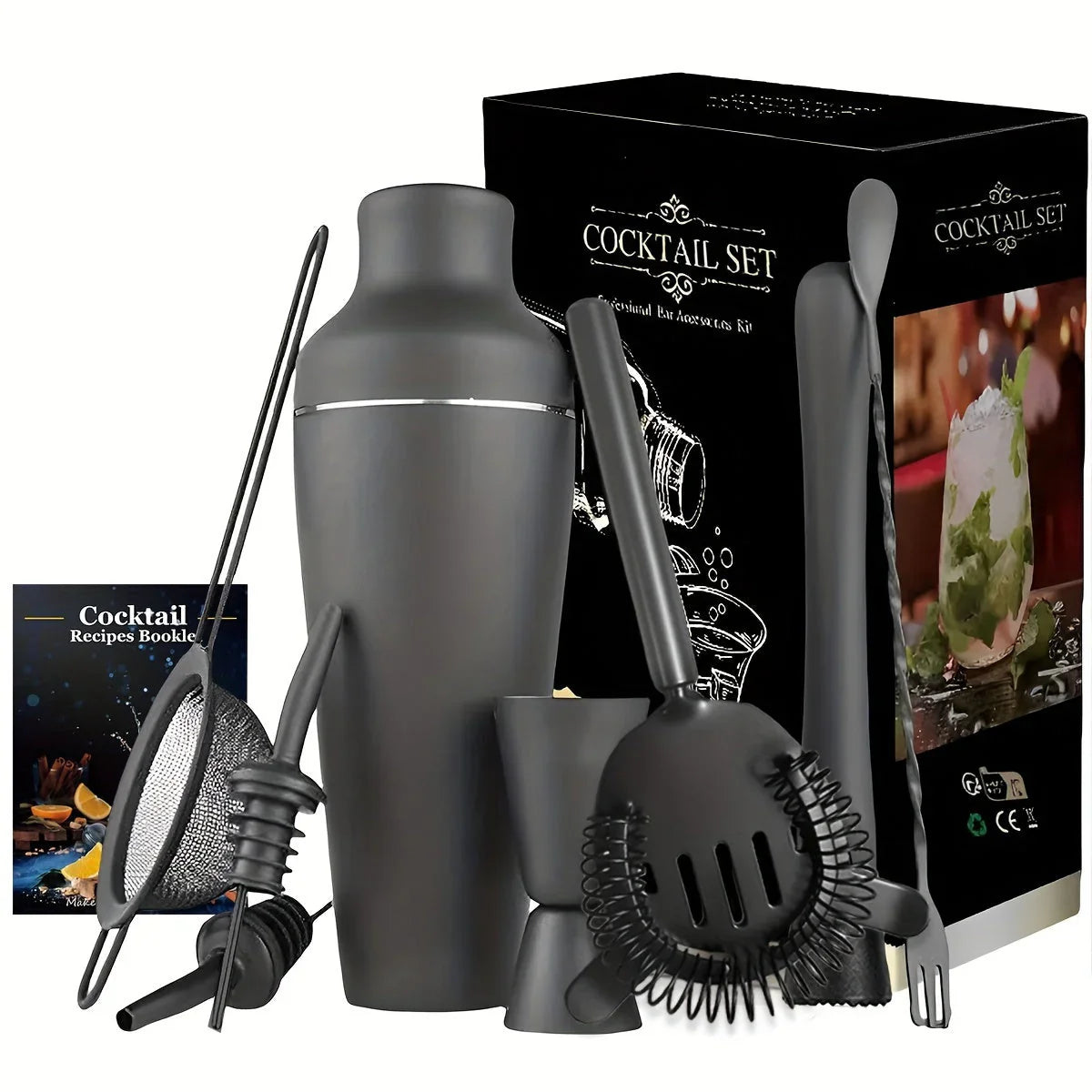 Professional Cocktail Set - Stainless Steel Bartender Set for Perfect Drinks