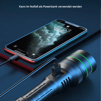 Extremely Bright And Zoomable LED Torch With Power Bank Function For Outdoor Adventures