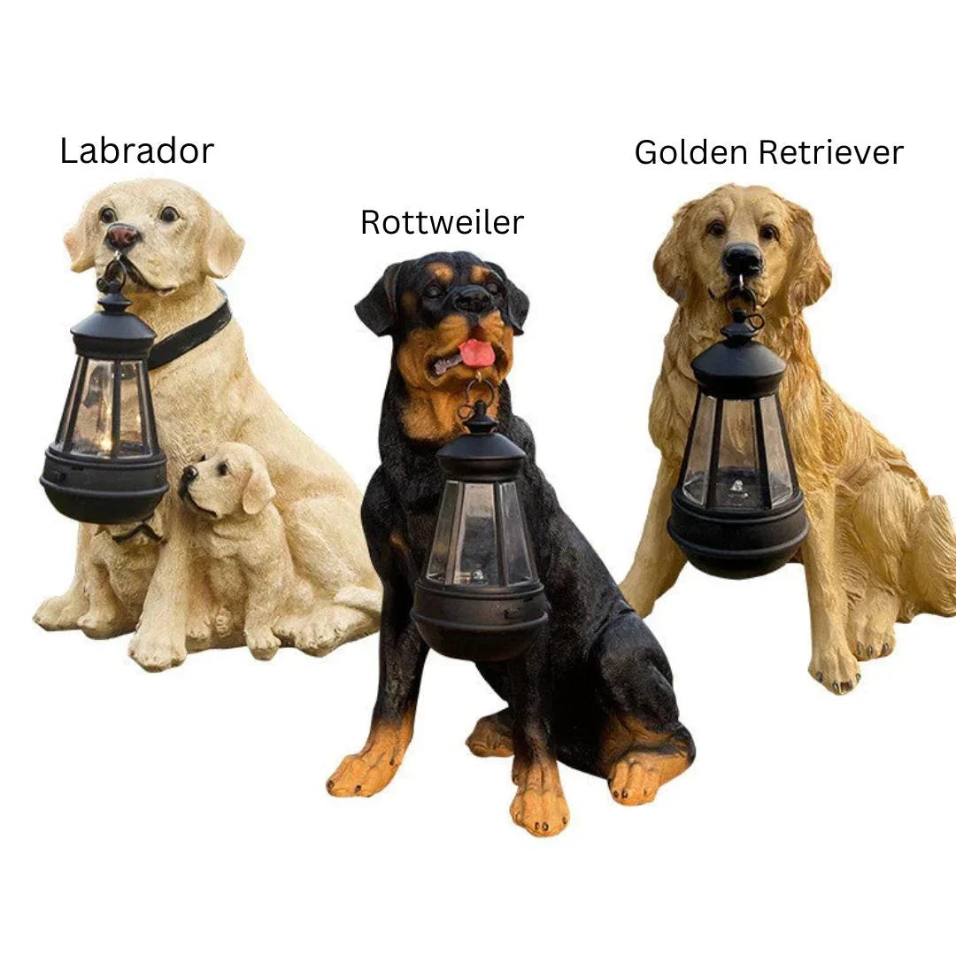 Solar LED Dog Figurine for the Garden