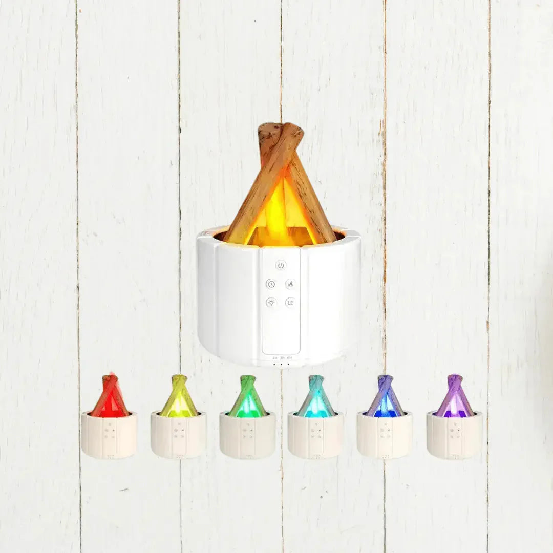 Flame Humidifier With LED - Ultrasonic Diffuser And Aromatherapy With Open Fire Effect