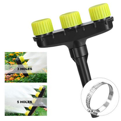 Multifunctional Garden Spray Nozzle with 3 and 5 - Hole Settings - for Watering and Garden Maintenance
