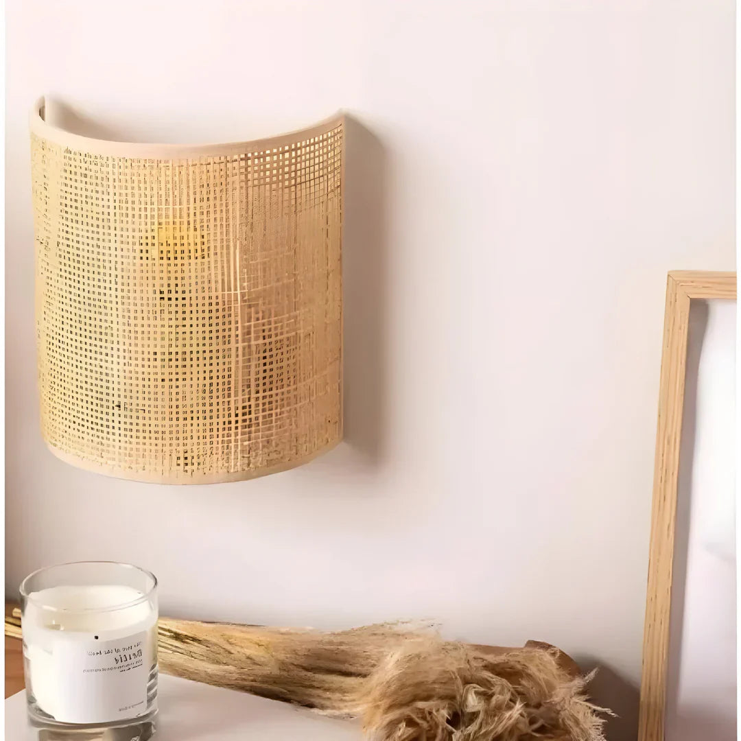 Modern Woven Rattan Wall Lamp