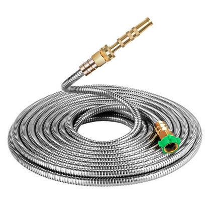 Flexible Stainless Steel Garden Hose with Brass Connection - Durable and Robust for Garden Irrigation