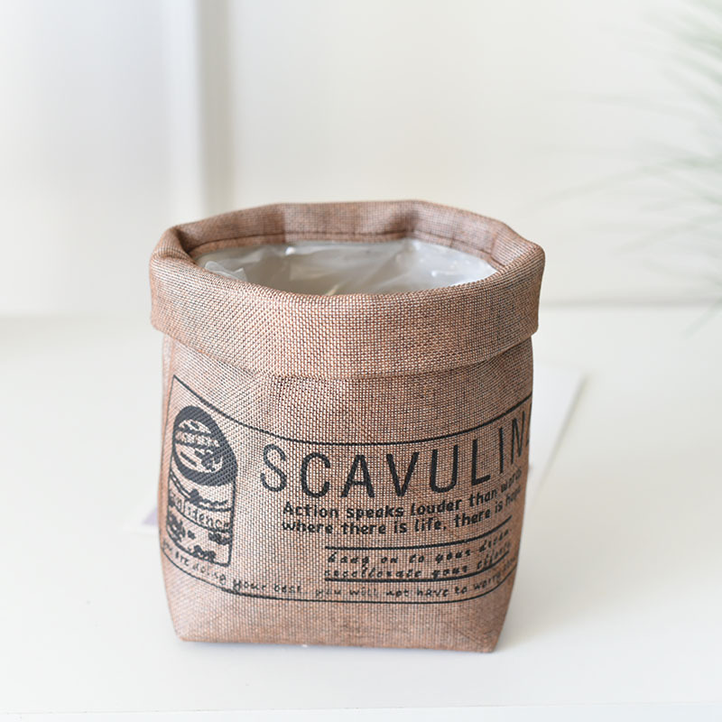 Decorative Fabric Plant Pot with Print - Versatile Storage Pot for Plants and Decorations