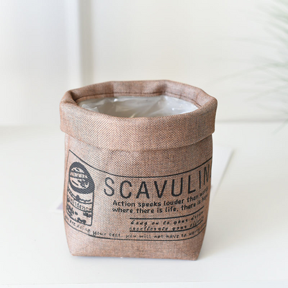 Decorative Fabric Plant Pot with Print - Versatile Storage Pot for Plants and Decorations