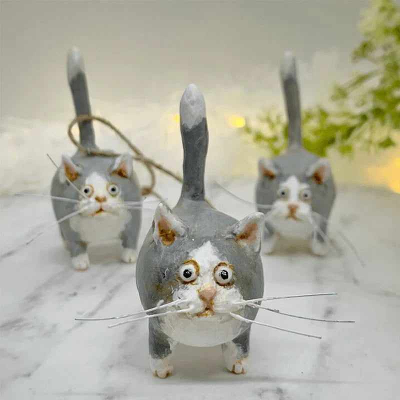 Handmade, Unique Cat Christmas Ornament
