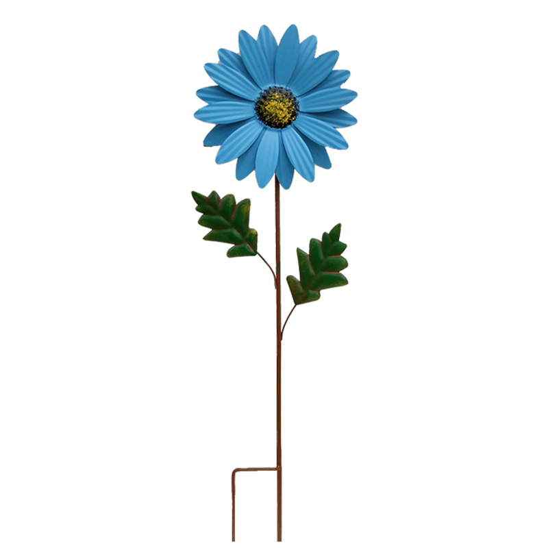 Decorative Metal Sunflower for Garden - Colourful Flower Plugs for Outdoors and Landscape