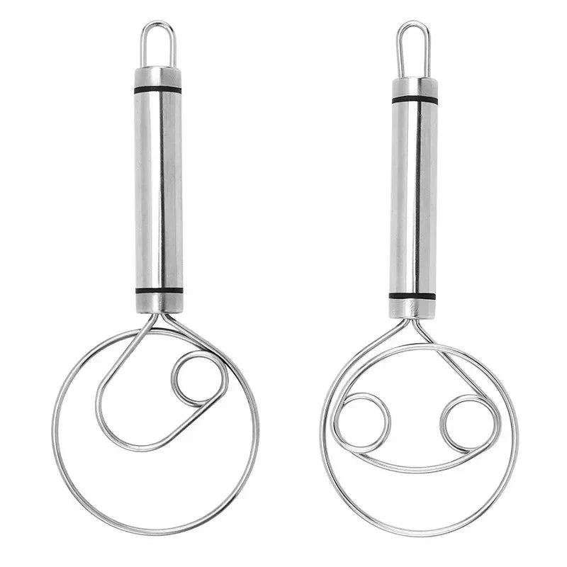 Robust Stainless Steel Danish Dough Whisk - Durable Ergonomic Design For Versatile Baking And Cooking