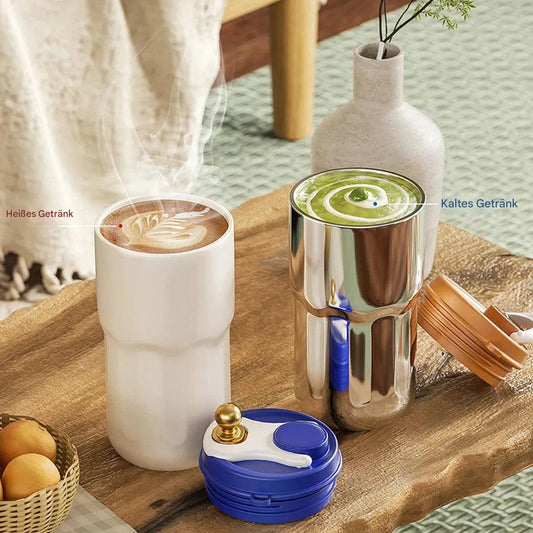 Compact Thermo Mug with Temperature Display - 410 Ml Mug for Hot and Cold Drinks