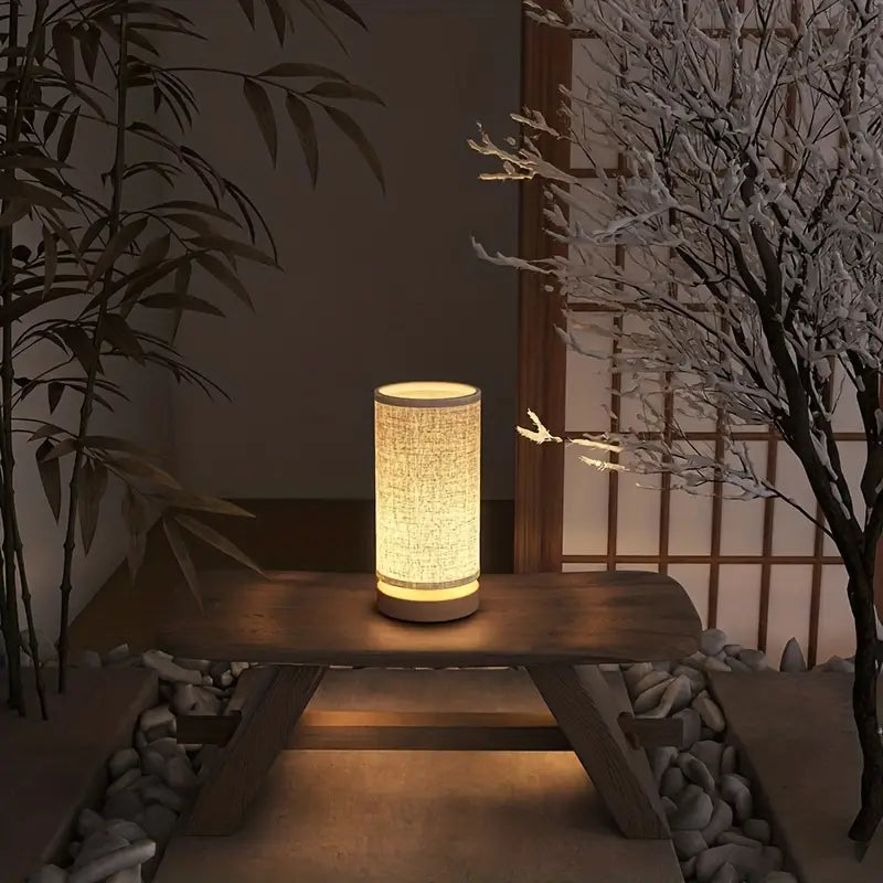 Linnen Look Night Lamp with Modern Design - for a Cosy Ambience