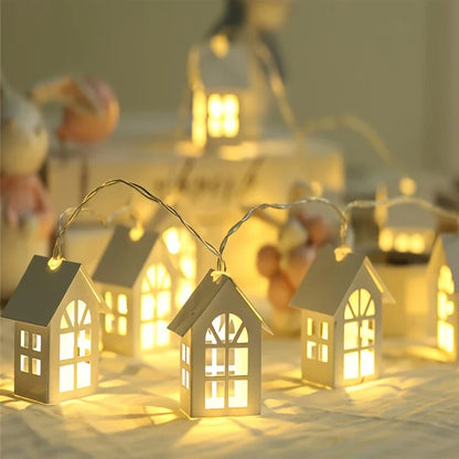 LED Fairy Lights With Mini Houses - Decorative Christmas Lighting For Indoors