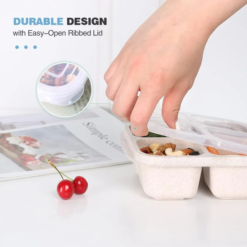 Bento - Style 4 - Compartment Meal Prep Boxes in a 4 - Pack - Sustainable and Practical