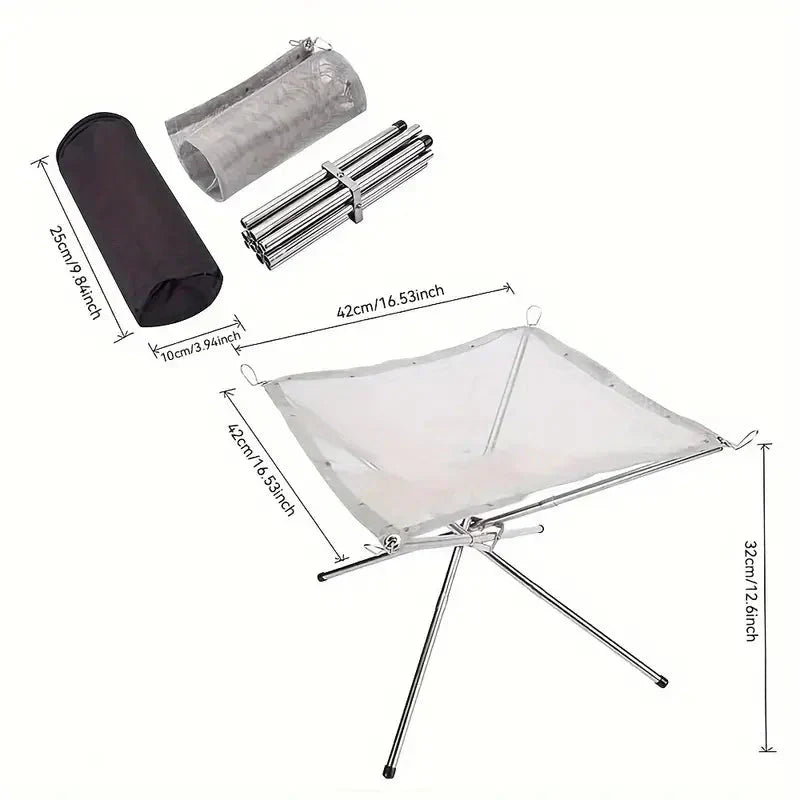 Foldable Campfire Stand - Portable Fire Pit for Camping & Outdoor Use