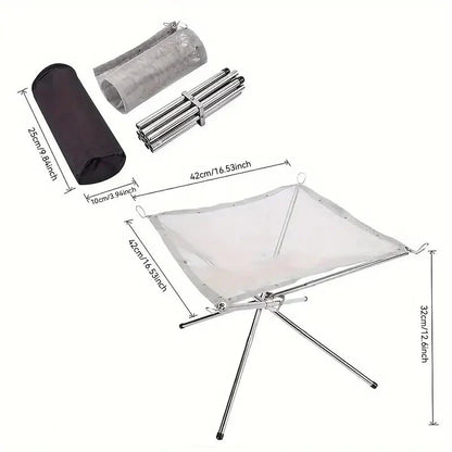 Foldable Campfire Stand - Portable Fire Pit for Camping & Outdoor Use
