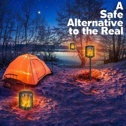 Solar Led Flame Lantern - Decorative Outdoor Lighting For Garden And Patio With Hanging Option
