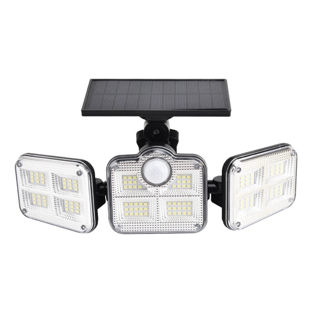 Solar Led Floodlight With Motion Detector - 3 - Spot Outdoor Lighting For Garden  Yard And Garage