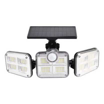 Solar Led Floodlight With Motion Detector - 3 - Spot Outdoor Lighting For Garden  Yard And Garage