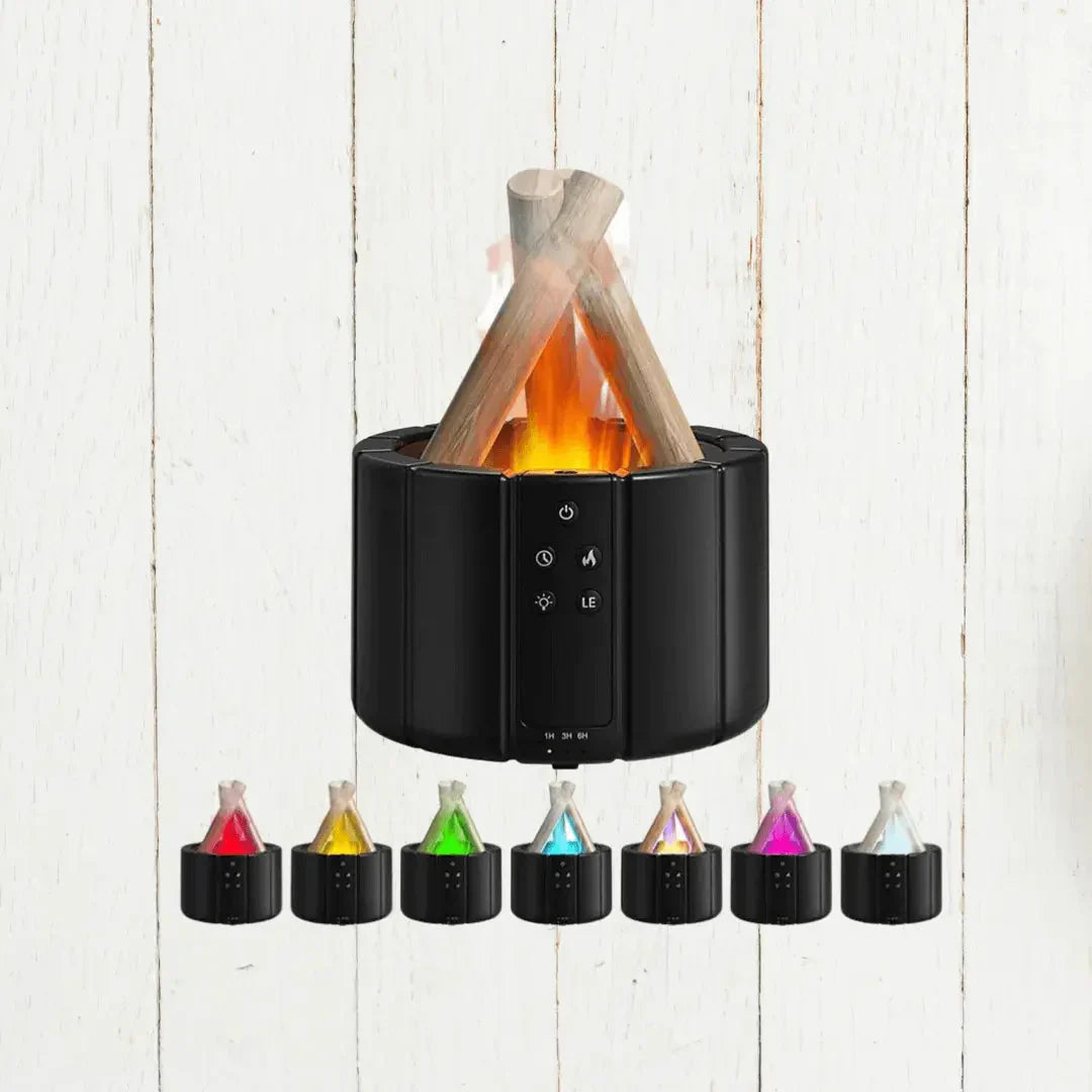 Flame Humidifier With LED - Ultrasonic Diffuser And Aromatherapy With Open Fire Effect