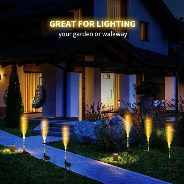 Decorative Rattan Garden Lighting - Solar Lamp In Grass Design For Outdoor Use
