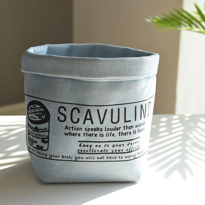 Decorative Fabric Plant Pot with Print - Versatile Storage Pot for Plants and Decorations