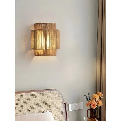 Modern Woven Rattan Wall Lamp