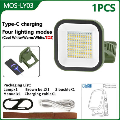 80w Led Solar Rechargeable Camping Lamp With Magnet And Zoom Function