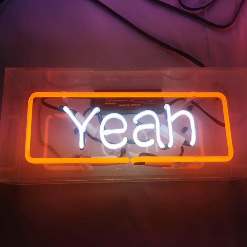 Neon Sign Acrylic Glass - LED Light Box For Living Room & Bedroom , Decorative Table Lamp