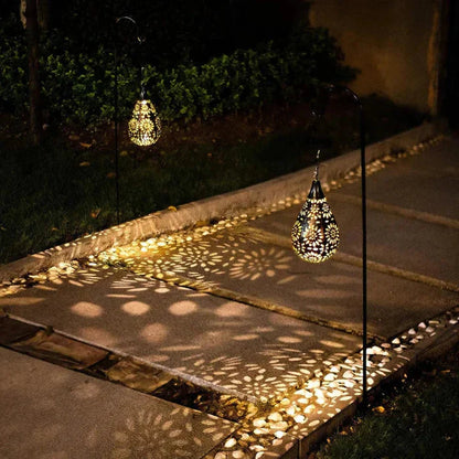 Solar - Powered & Weather - Resistant Garden Lamp in Floral Design - for Stylish Outdoor Lighting