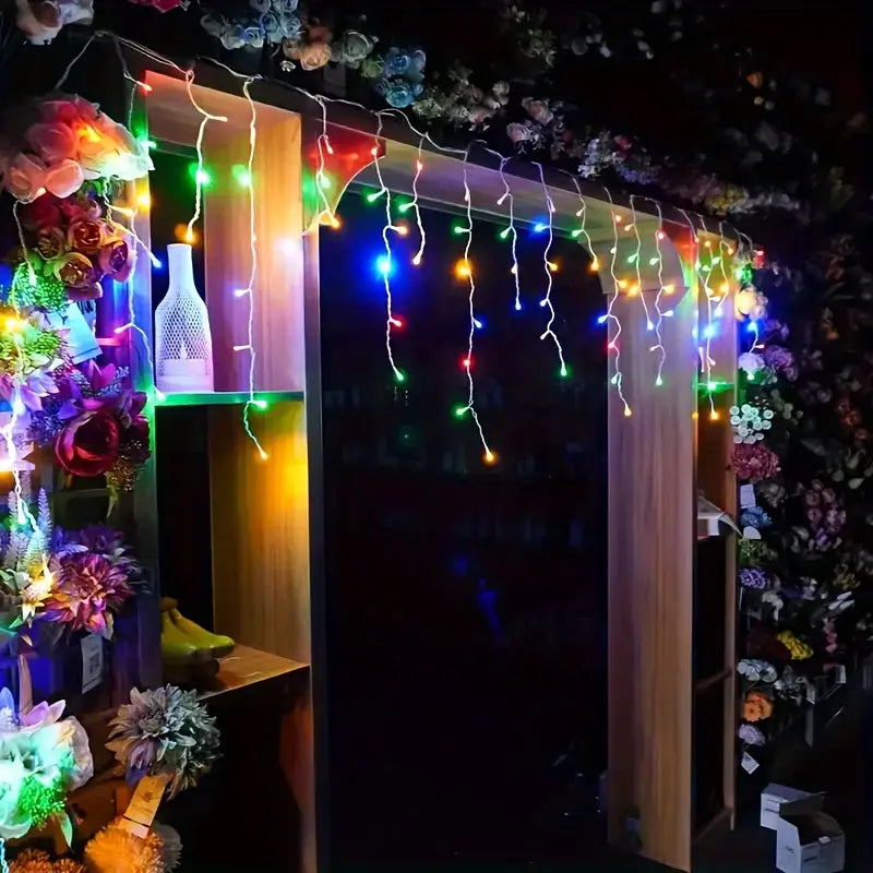 Led Starry Sky Icicle Fairy Lights - Decorative Light Curtains For Christmas And Garden