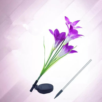 Lily - Shaped Solar Led Flower Lights - Colour - Changing Garden Lights With Rod For Outdoor Areas