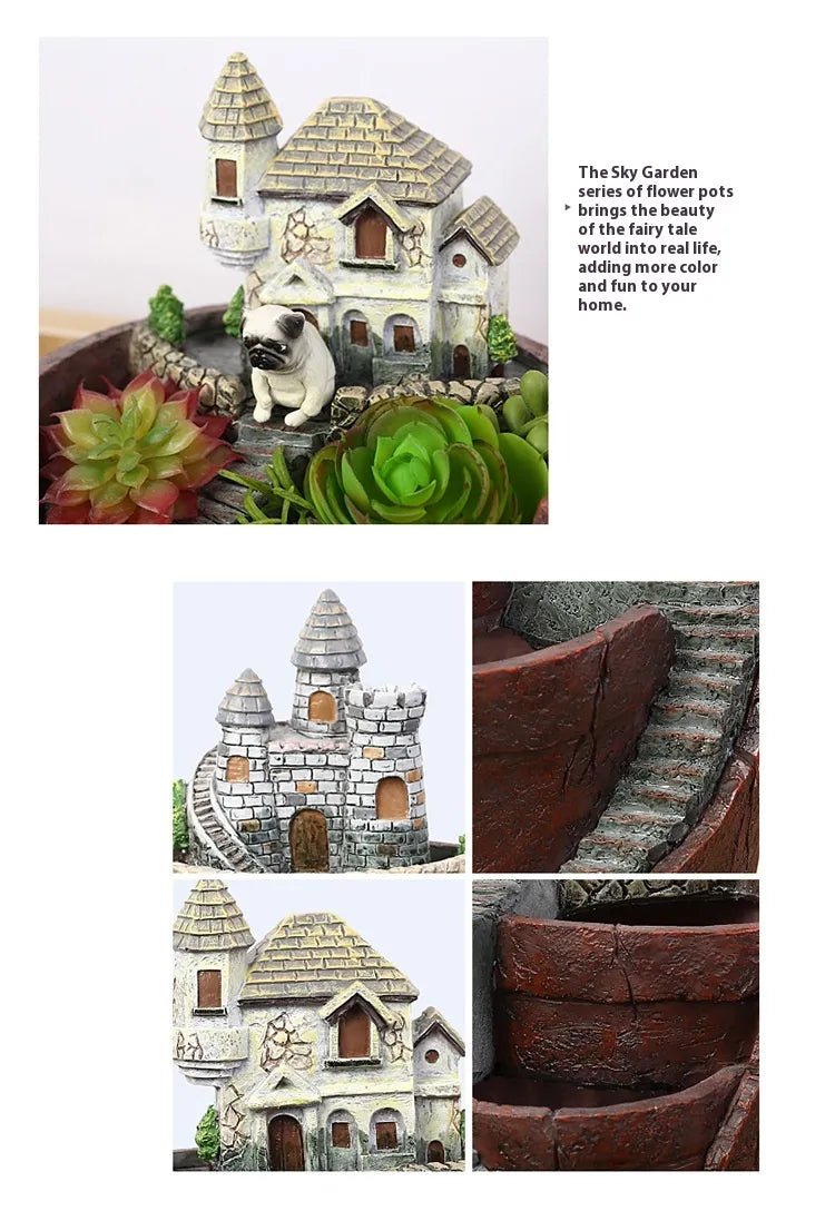 Succulent Decorative Flower Pot for Mini Garden - Bonsai Plant Pot for Micro Landscape and Garden
