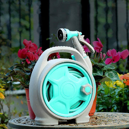Practical Hose Reel with Spray Nozzle - Compact Garden Hose Reel for Easy Watering