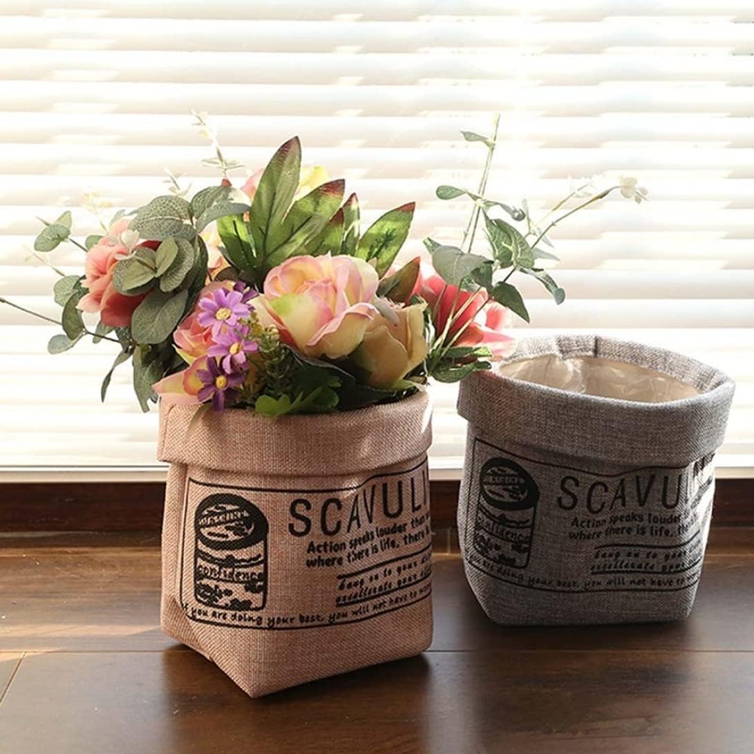 Decorative Fabric Plant Pot with Print - Versatile Storage Pot for Plants and Decorations