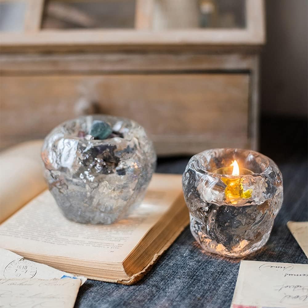Glass Tealight Holder - Decorative Candle Holder Made Of Clear Glass For Cosy Lighting