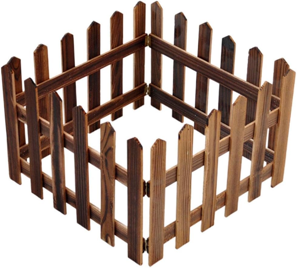 Decorative Wooden Garden Fence for Flower Beds and Outdoor Areas