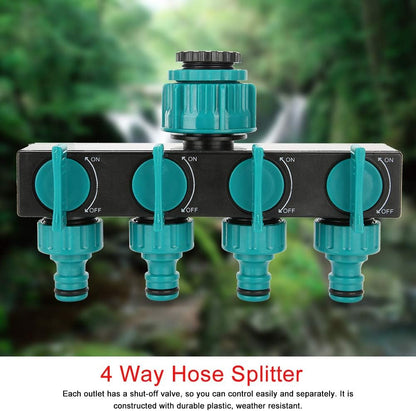 Universal 4 - Way Garden Hose Distributor - Adjustable Tap Distributor