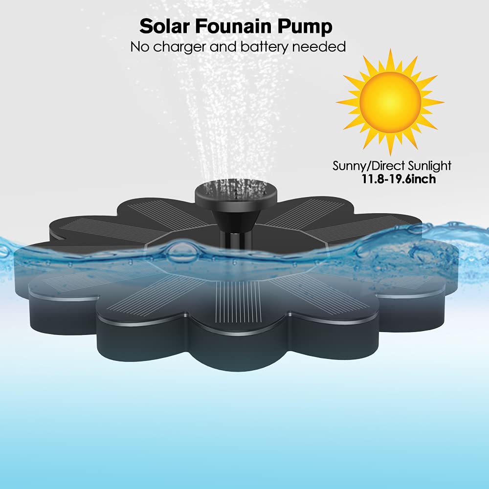 Solar - Powered Fountain for the Garden - Flower Design Water Fountain for Ponds and Pools
