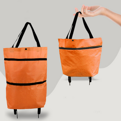 2 - In-1 Foldable Shopping Bag with Wheels