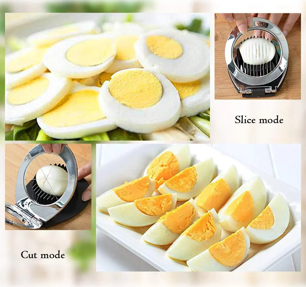 Stainless Steel Egg Slicer - 3-in-1 Cutting Options For Effortless Preparation