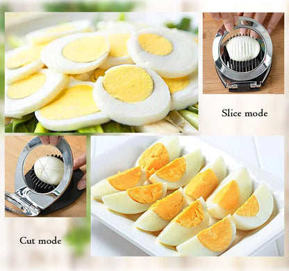 Stainless Steel Egg Slicer - 3-in-1 Cutting Options For Effortless Preparation